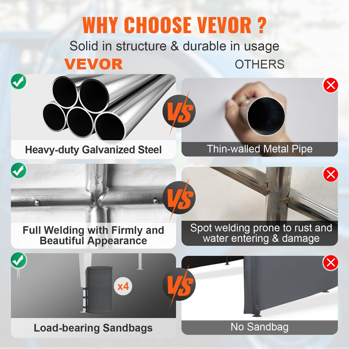 VEVOR Instant Garages - Select Your Configuration - KFSJS810X20FT3BYUV0 - view 3