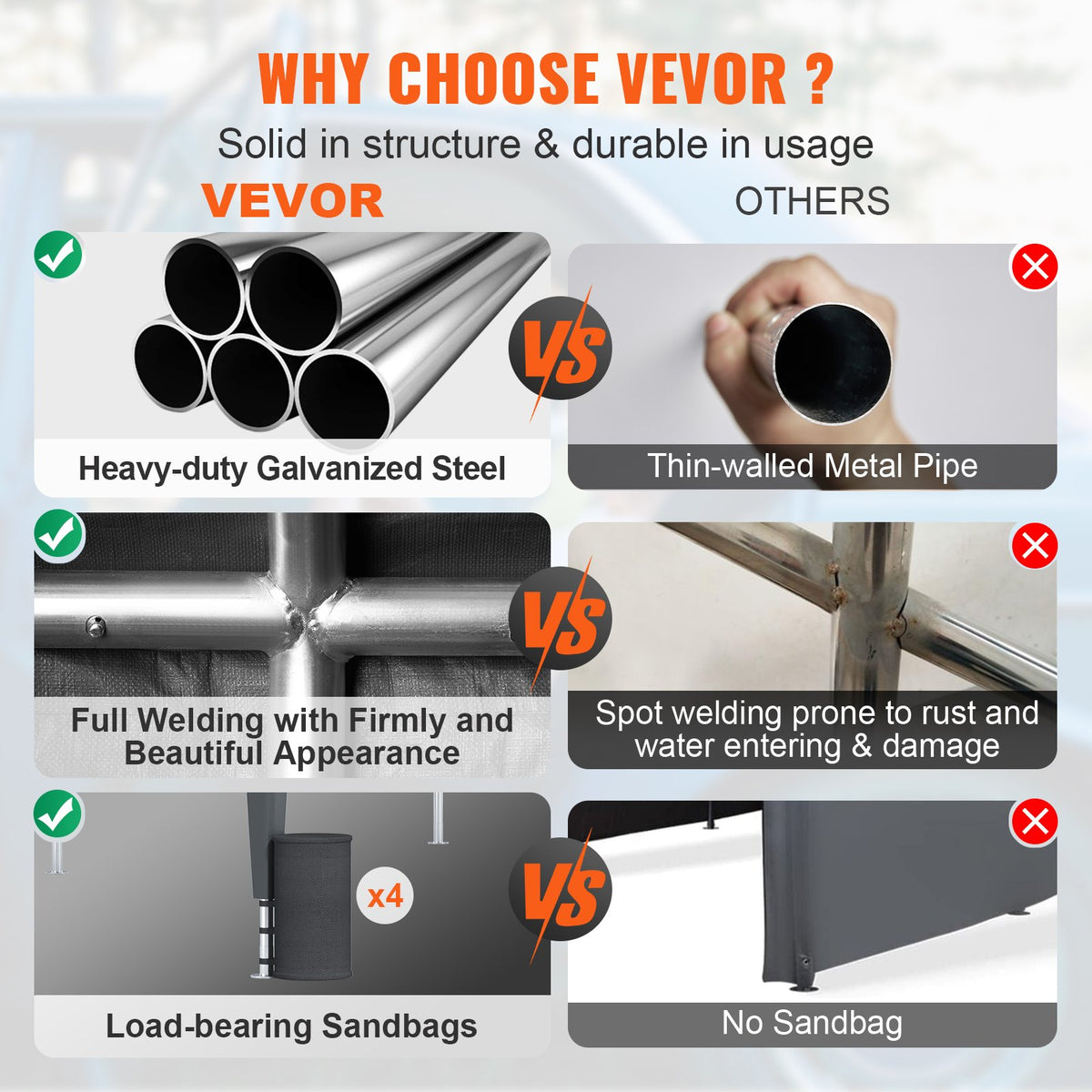 VEVOR Instant Garages - Select Your Configuration - KFSJS810X20FTCEM4V0 - view 3