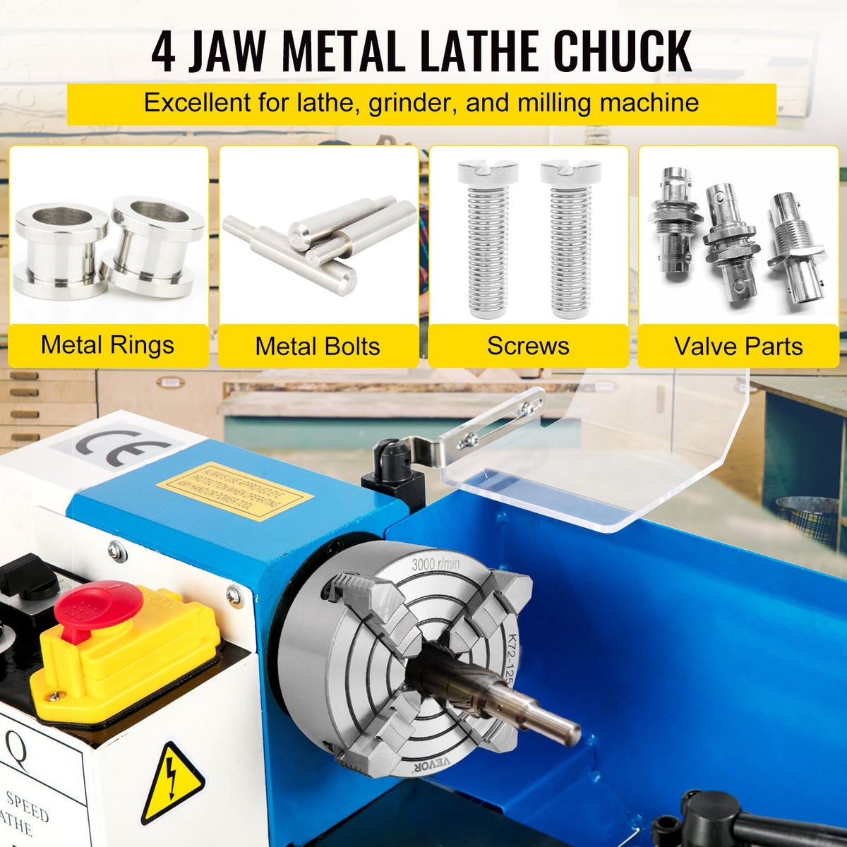 VEVOR Precision Lathe Chuck - Select Your Configuration - KPK72-12500000001V0 - view 2