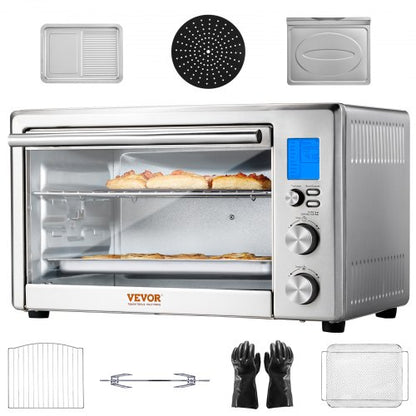 VEVOR 29.59 QT countertop convection oven with trays, racks and accessories