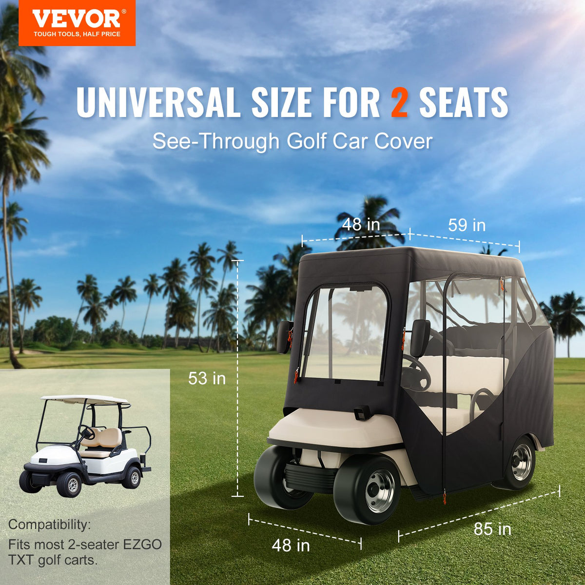 VEVOR Golf Cart Cover - Select Your Configuration - KSHGEFCZGMDJ7155KV0 - view 2