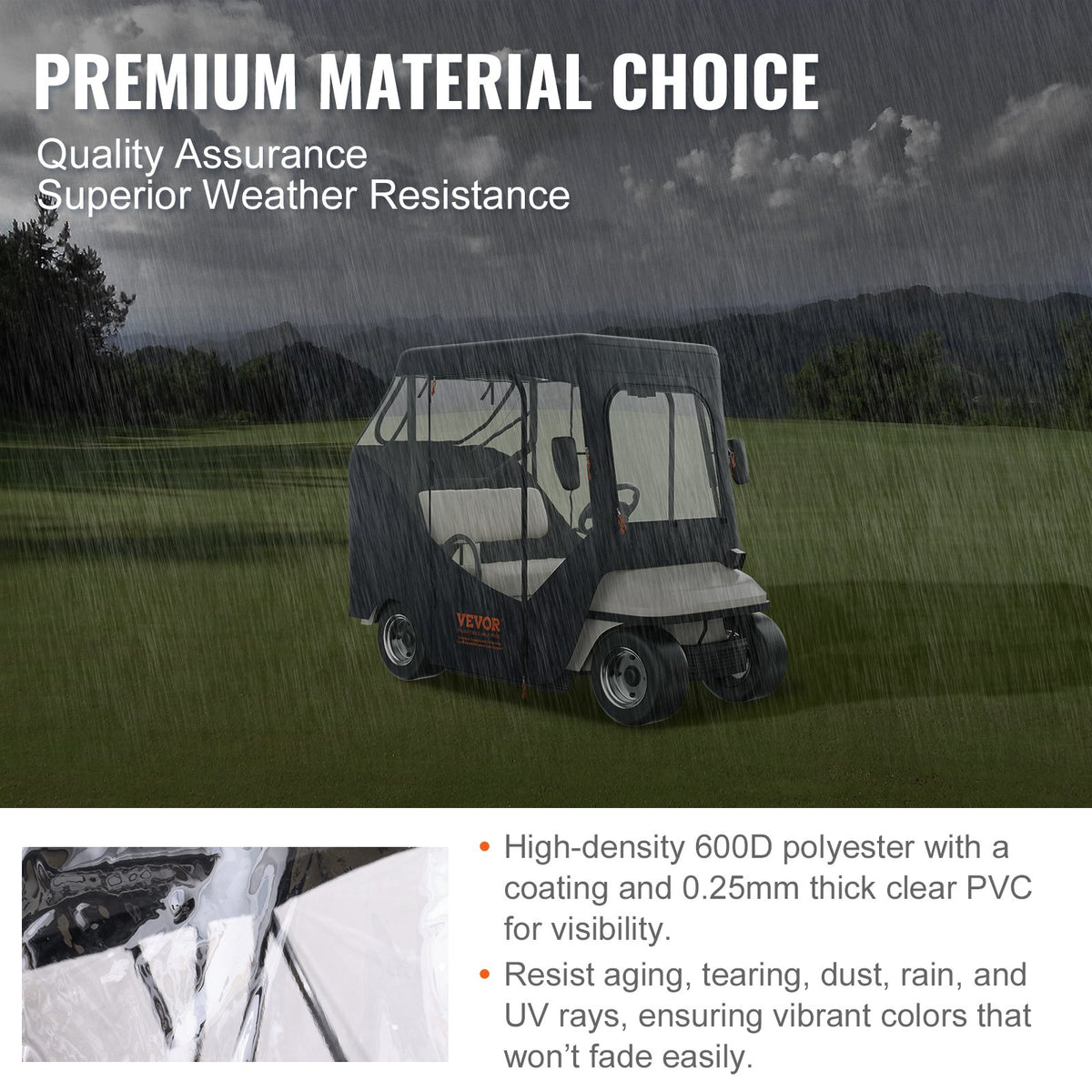 VEVOR Golf Cart Cover - Select Your Configuration - KSHGEFCZGMDJ7155KV0 - view 3