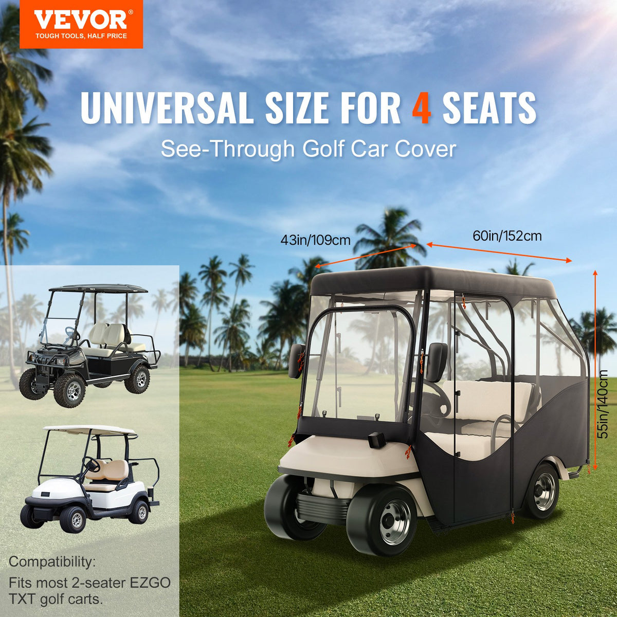 VEVOR Golf Cart Cover - Select Your Configuration - KSHGEFCZGMDJB8OZ9V0 - view 2