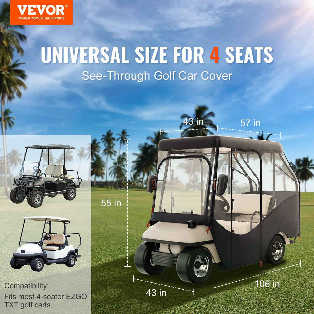 VEVOR Golf Cart Cover - Select Your Configuration - KSHGEFCZGMDJE2CL3V0 - view 2