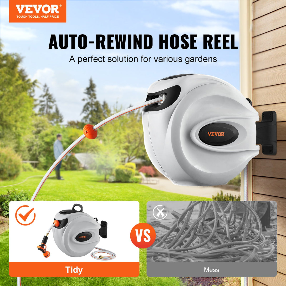 VEVOR Retractable Hose Reel - Select Your Configuration - KSSJGQHTSH65FOJU3V0 - view 2