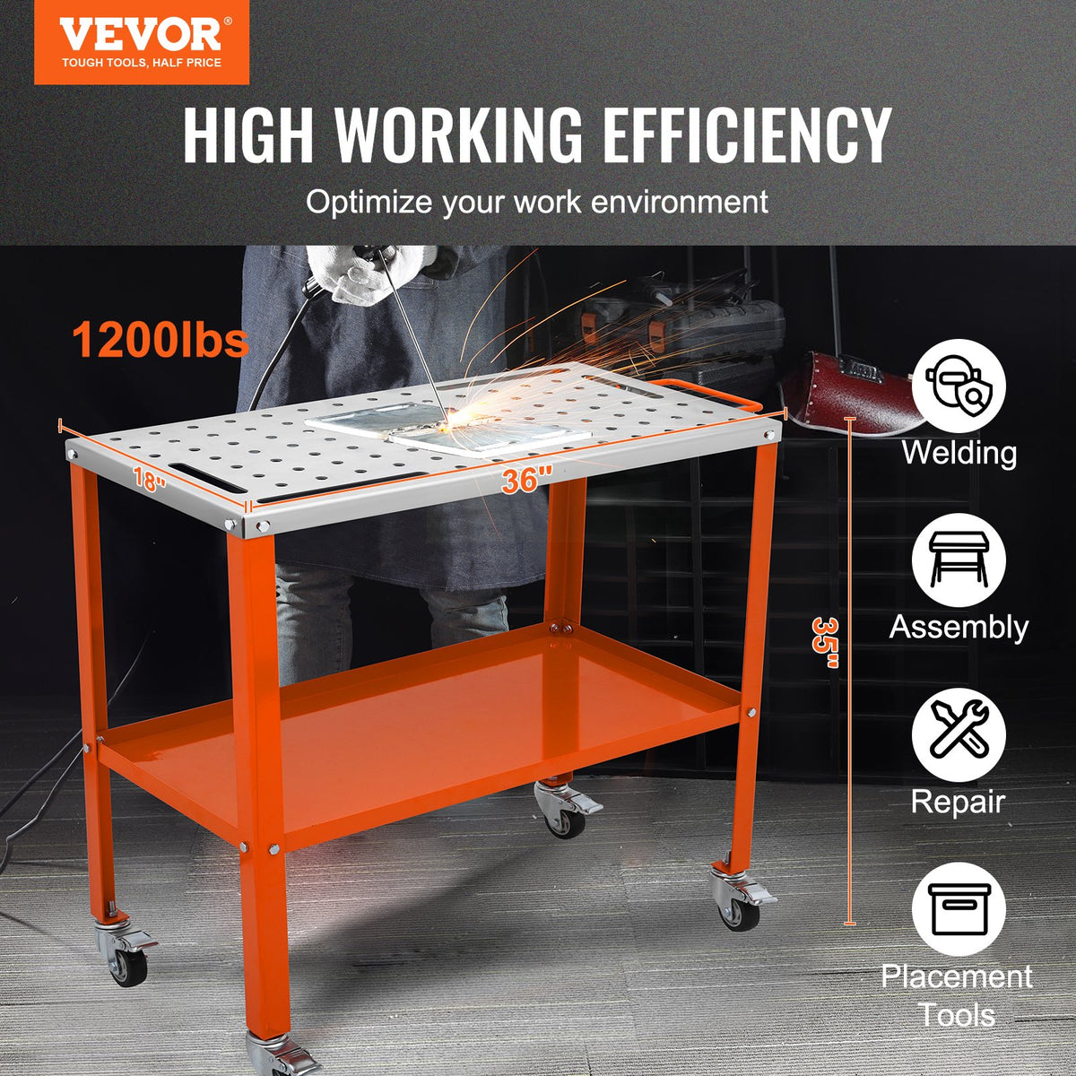 VEVOR Welding Table - Select Your Configuration - KYDHZW1200LB3M6A7V0 - view 2