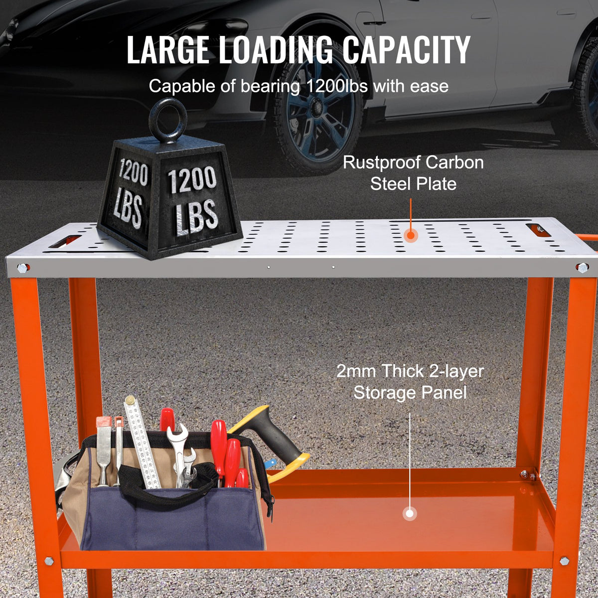 VEVOR Welding Table - Select Your Configuration - KYDHZW1200LB3M6A7V0 - view 3