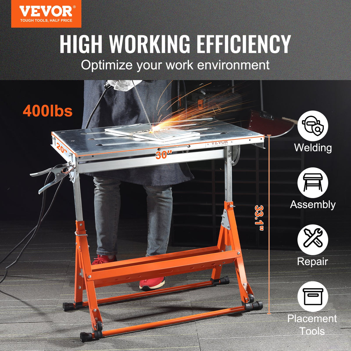 VEVOR Welding Table - Select Your Configuration - KZDHZ400LB302X80EV0 - view 2