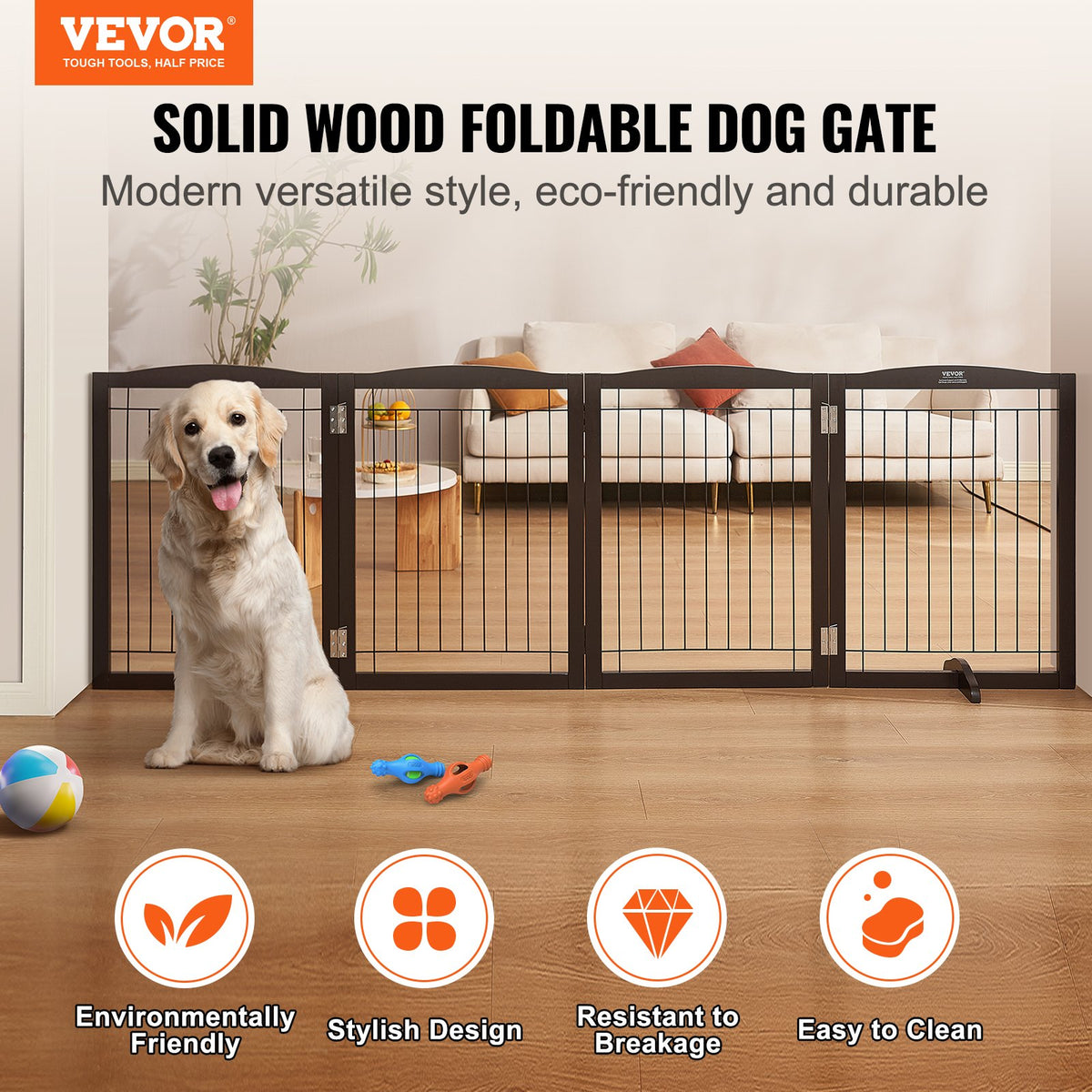 VEVOR Foldable Dog Gate - Select Your Configuration - KZDMZCWMZSSMB53FTV0 - view 2