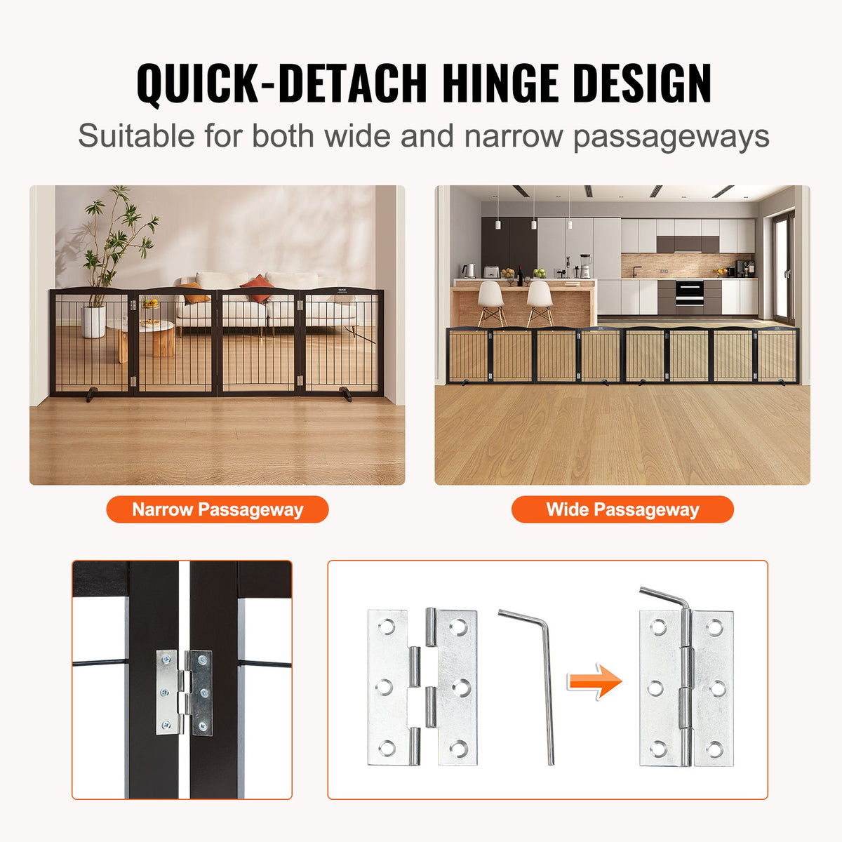 VEVOR Foldable Dog Gate - Select Your Configuration - KZDMZCWMZSSMB53FTV0 - view 3