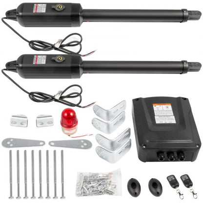 VEVOR Dual Swing Gate Opener Heavy Duty Automatic Gate Opener Up to 660lbs & 18ft Long Gate AC Powered 50W Automatic Gate Openers with Remote Complete Kit Push/Pull-to-Open Dual Gate Opener 16mm/s - LBKMJ660B2G110201V1 - view 1