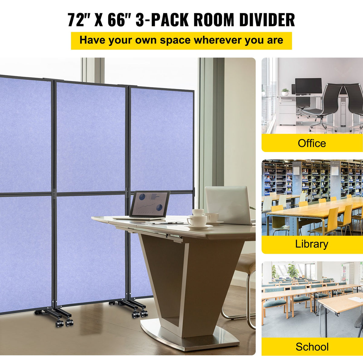VEVOR Fabric Room Divider - Select Your Configuration - LDSGYPF7266SPGLS1V0 - view 2