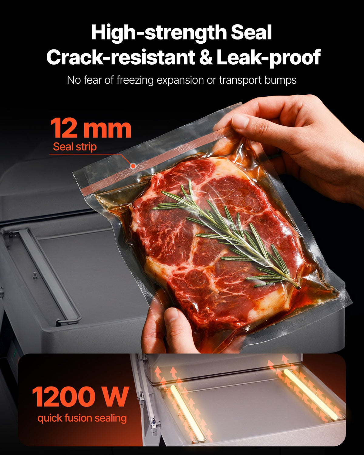 VEVOR DZ-600-2S-V1 Floor-Standing Chamber Vacuum Sealer, 1.2KW Sealing Power - LDSQSZKFKJ20YWR8WV1 - view 3