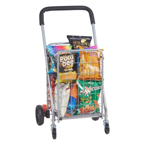 VEVOR Folding Shopping Cart, 66 lbs Max Load Capacity, Grocery Utility Cart with Rolling Swivel Wheels, Heavy Duty Foldable Laundry Basket Trolley Compact Lightweight Collapsible - LKSGWCXCZLDW44ZYOV0 - view 1