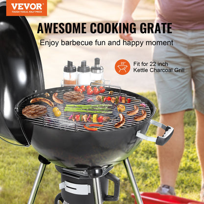 VEVOR 21 Inch Cooking Grate for 21 inch Kettle Grill, Round Replacement Charcoal Grates, Iron Gas Grill Replacement Parts for Outdoor Cooking, Barbecue Camping, Picnic, Patio and Backyard, Silver - LPCFLKETTLE221DIHV0 - view 2