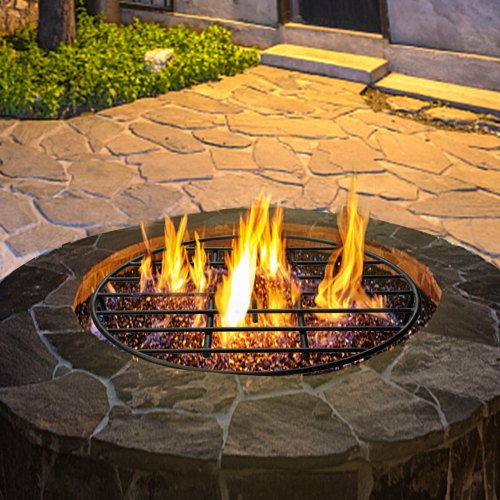 VEVOR Fire Pit Grate, Heavy Duty Iron Round Firewood Grate, Round Wood Fire Pit Grate 24", Firepit Grate with Black Paint, Fire Grate with 7 Removable Round Legs for Burning - LPYCYXYGDDJ24OH0GV0 - view 1