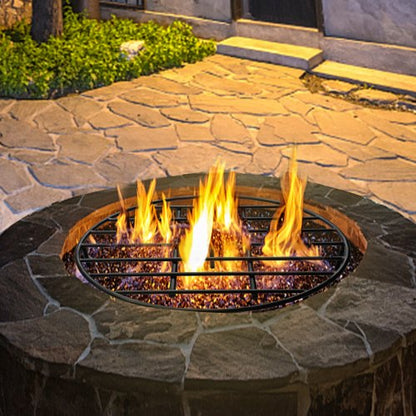 VEVOR Fire Pit Grate, Heavy Duty Iron Round Firewood Grate, Round Wood Fire Pit Grate 24", Firepit Grate with Black Paint, Fire Grate with 7 Removable Round Legs for Burning - LPYCYXYGDDJ24OH0GV0 - view 1