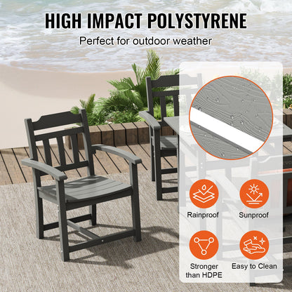VEVOR 5 Pieces Patio Dining Set, Outdoor Square Furniture Table and Chairs, All Weather Garden Furniture Table Sets, HIPS Small Patio Conversation Set, For Lawn, Deck, Backyard, Poolside, Light Gray - LTCZYQHSSL4S5YFPUV0 - view 3