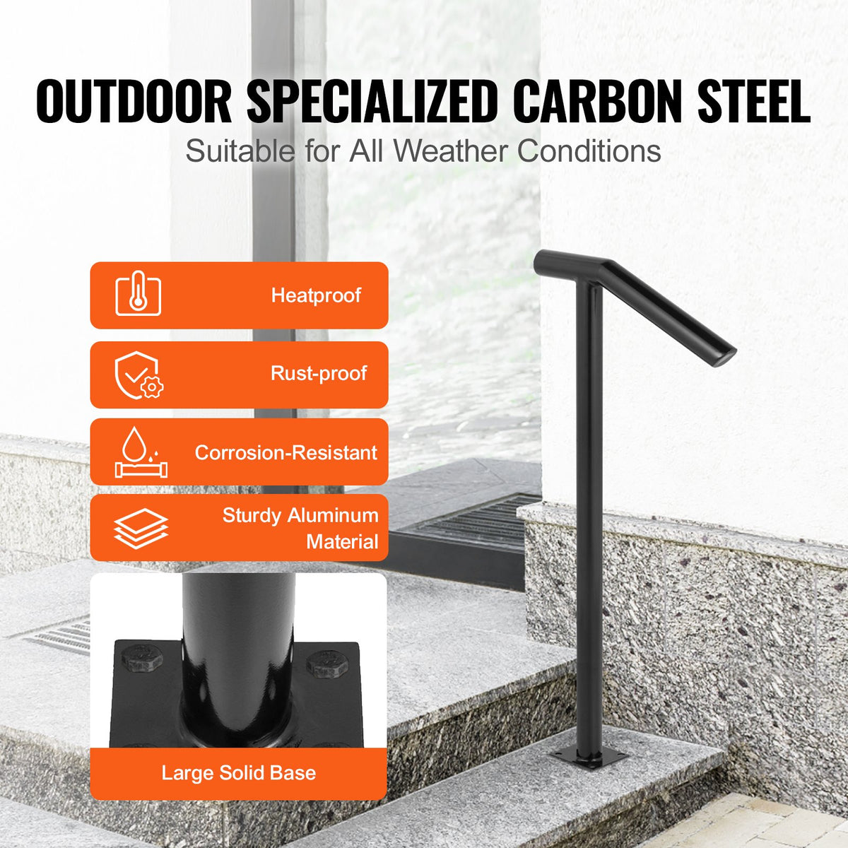 VEVOR Outdoor column stair handrail - Select Your Configuration - LTFS2BXYGLZHS0001V0 - view 3