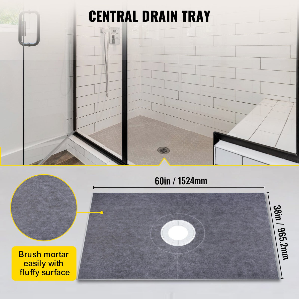 VEVOR Shower Systems Installation Kits - Select Your Configuration - LYDZT38X60PVC2FCMV0 - view 2