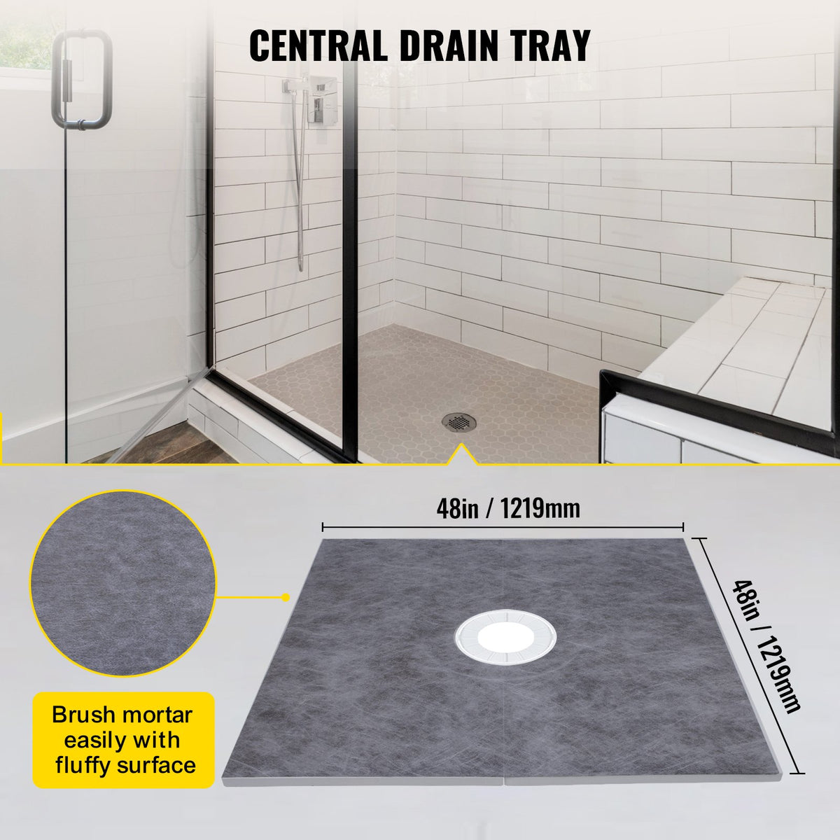 VEVOR Shower Systems Installation Kits - Select Your Configuration - LYDZT48X48PVCBSSLV0 - view 2