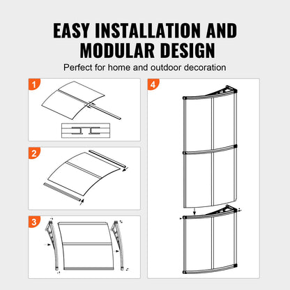 VEVOR Polycarbonate Awnings - Select Your Configuration - MCZYPYCZ40120RAR3V0 - view 3