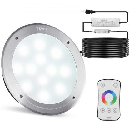 VEVOR 120V AC LED Pool Light, 10 Inch 40W, RGBW Color Changing Inground Swimming Pool Spa Light Underwater, with 50 FT Cord Remote Control, Fit for 10in Large Wet Niches, IP68 & - MDSYCD110V503XSGUV1 - view 1