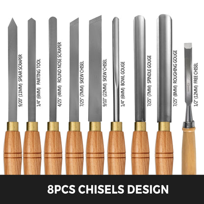 VEVOR Wood Lathe Turning Tools - Select Your Configuration - MGCD8PCSMGCCZTZ01V0 - view 3