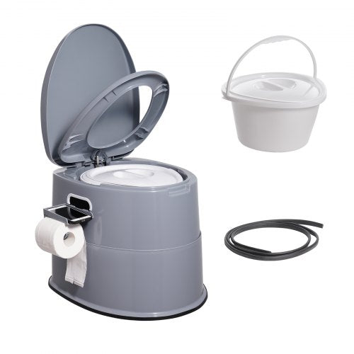 VEVOR Portable Toilet for Camping, Porta Potty with 1.3 Gal Detachable Inner Bucket & Removable Paper Holder, Commode with Dual Lids, Travel Toilet for Adults Kids Outdoor Camping - MTSBXSMT300BBWUTFV0 - view 1