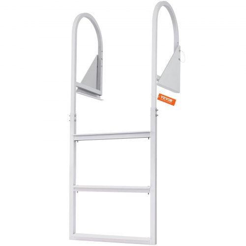 VEVOR Dock Ladder, Flip-Up 3 Steps, 350 lbs Load Capacity, Aluminum Alloy Pontoon Boat Ladder with 2'' Wide Step & Nonslip Rubber Mat, Easy to Install for Ship/Lake/Pool/Marine Boarding - MTZTSFSJFHXJDD9C0V0 - view 1