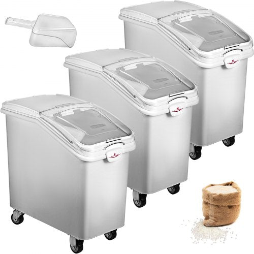 VEVOR 3 Pack Dry Ingredient 21 Gallon Storage Bin Caster Commercial Restaurant Kitchen - MX750X340X730MMX3V0 - view 1