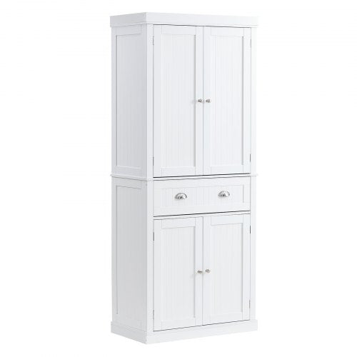 VEVOR 72" Kitchen Pantry Storage Cabinet, Freestanding Utility Cabinets with Doors, Drawer and 3 Adjustable Shelves, Tall Food Buffet Pantries for Kitchen, Living Room, Dinning - MZDKCTCJJ16D9CJGRV0 - view 1
