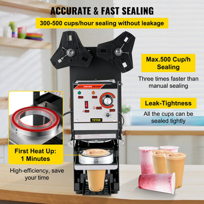 VEVOR Cup Sealing Machine - Select Your Configuration - NFKWY-690110VBIK0V1 - view 3