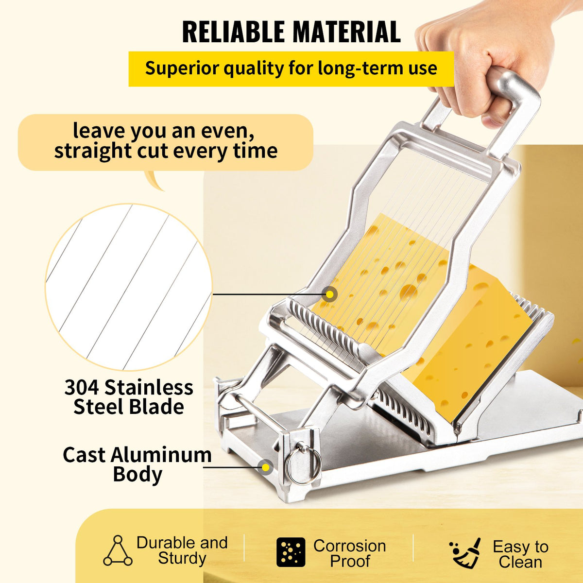VEVOR Commercial Bread and Cheese Slicer - Select Your Configuration - NLQPJRW61VV3169FIV0 - view 3