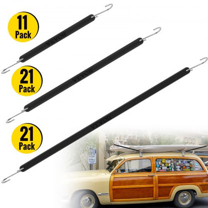 VEVOR Rubber Bungee Cords, 53 Pcs Heavy Duty Tarp Straps with Stainless Steel Crimped S Hooks, Weatherproof Elastic Tie Down Straps for Flatbed Trailers, Canvases and Cargo - PBTCFSD1510PCGANAV0 - view 1