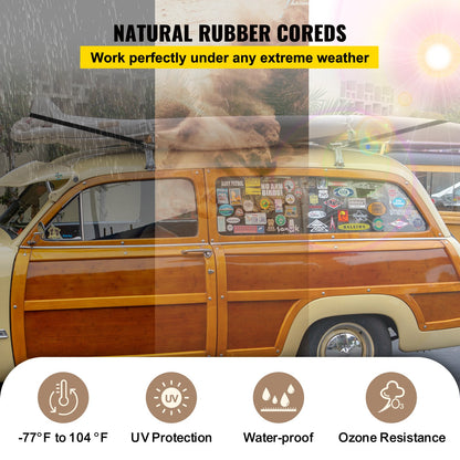 VEVOR Rubber Bungee Cords, 53 Pcs Heavy Duty Tarp Straps with Stainless Steel Crimped S Hooks, Weatherproof Elastic Tie Down Straps for Flatbed Trailers, Canvases and Cargo - PBTCFSD1510PCGANAV0 - view 3