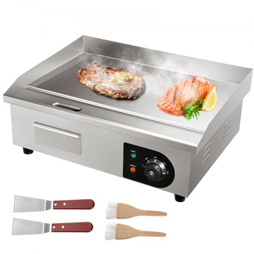 VEVOR Commercial Electric Griddle, 21", 1600W Countertop Flat Top Grill, Stainless Steel Teppanyaki Grill with Non Stick Iron Cooking Plate, 122-572℉ Adjustable Temp Control 2 - PDDBLDQ2210MMOPHZV1 - view 1