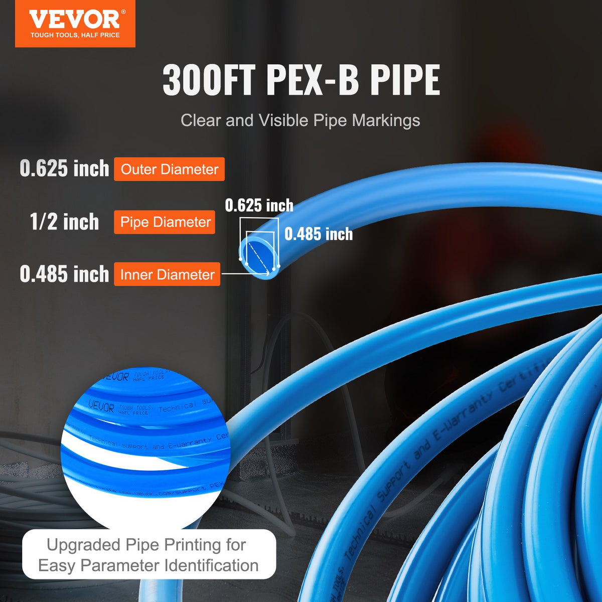 VEVOR PEX Tube - Select Your Configuration - PEXBGLS300FTRS1ZMV0 - view 2