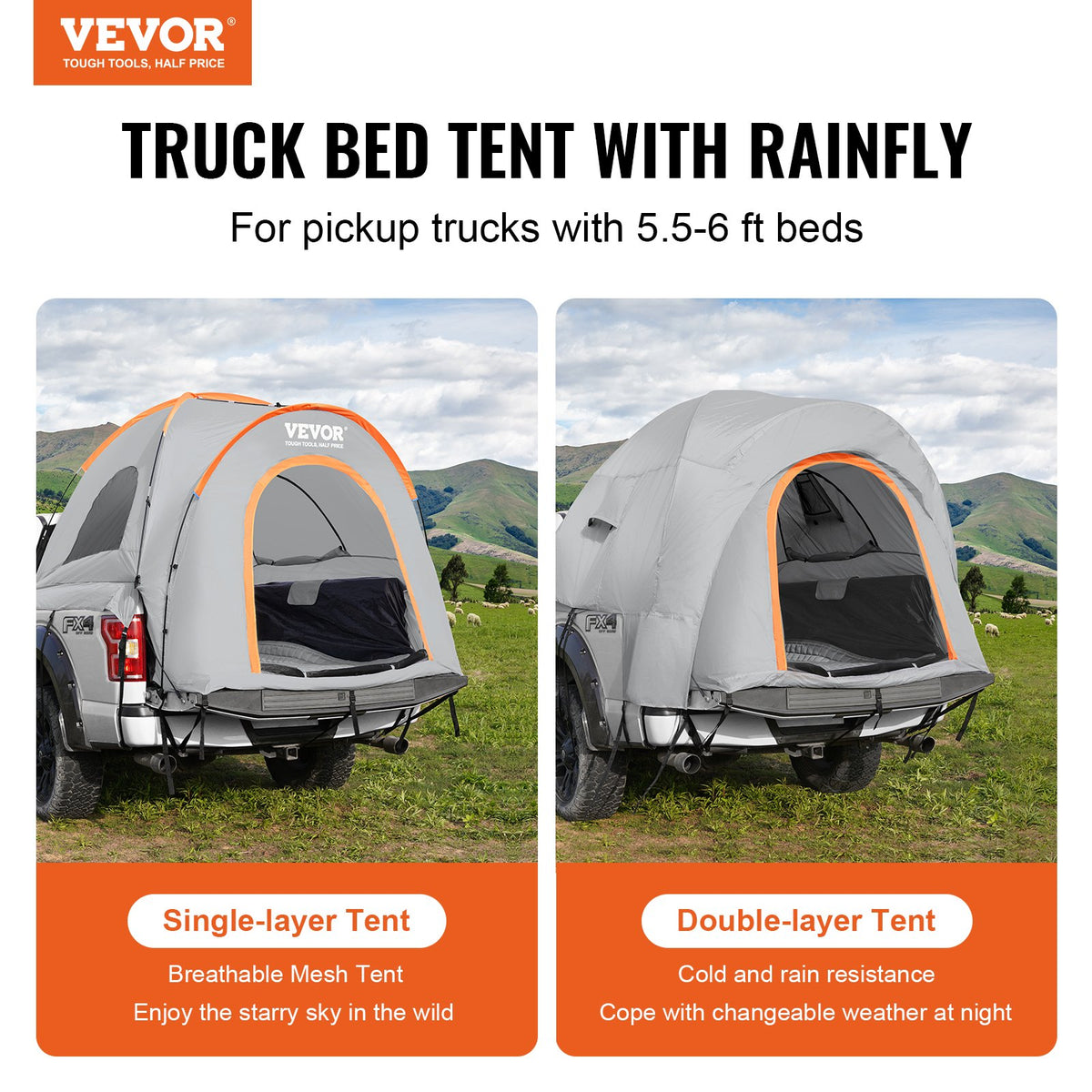 VEVOR Truck Tents - Select Your Configuration - PKZP558550600WTK5V0 - view 2