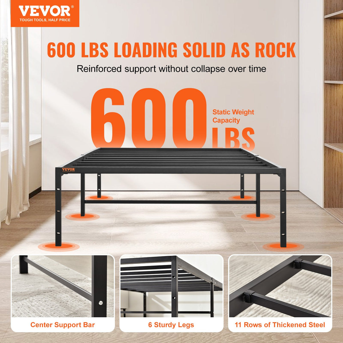 VEVOR Metal Platform Beds - Select Your Configuration - PTCJ14YCTWIN1ZTY0V0 - view 2
