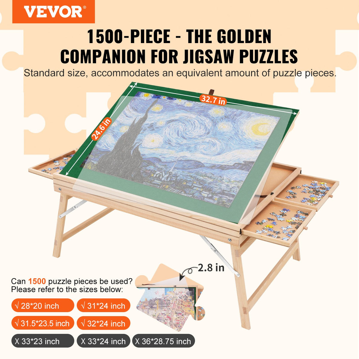 VEVOR Jigsaw Table - Select Your Configuration - PTZ1500JZDTKB7T0MV0 - view 2