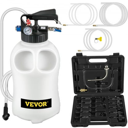 VEVOR Transmission Fluid Pump 2 Way ATF Refill System Dispenser, Oil and Liquid Extractor 10 Liter Large Capacity, Automatic Transmission Fluid Pump Tool Set with 14 Pieces ATF Fil - QCBSX10L14ATFBDV9V0 - view 1