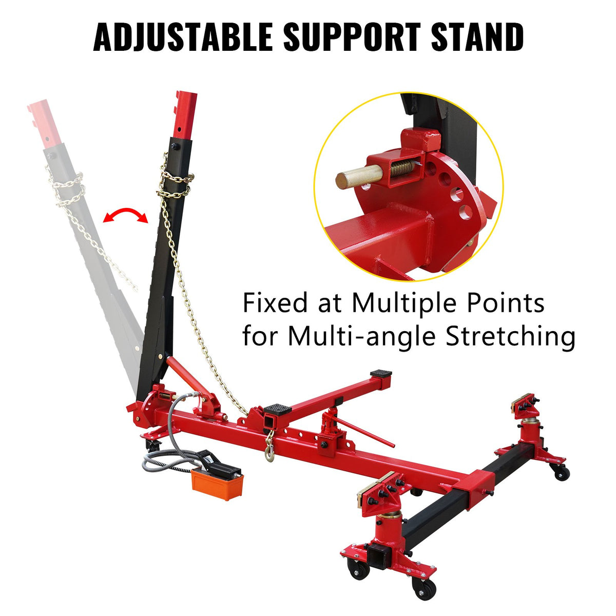 VEVOR Car Frame Puller Set, 6 Ton PSI Air Pump Frame Puller, 10000 PSI Foot-Operated Hydraulic Pump, 3 Ton Air Bag Jack, Auto Body Frame Straightener, with Double-Head Clamps And - QCJSQ-QDYYKJZH001V0 - view 3