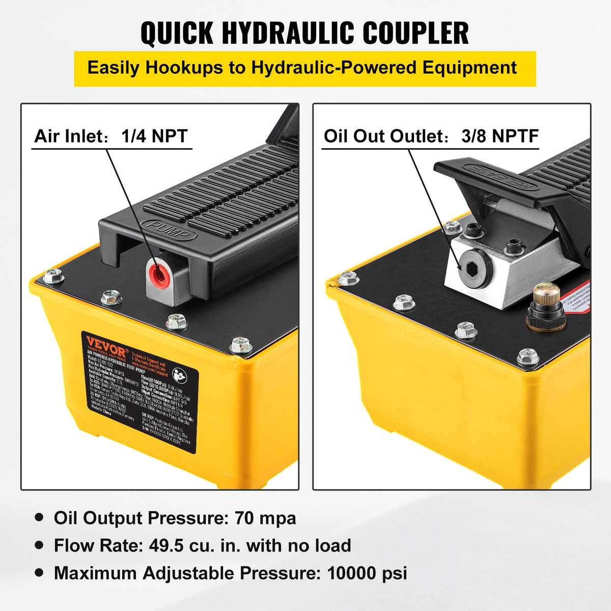 VEVOR Air Hydraulic Pump - Select Your Configuration - QDYYBHSBD2.3L9FR9V0 - view 3