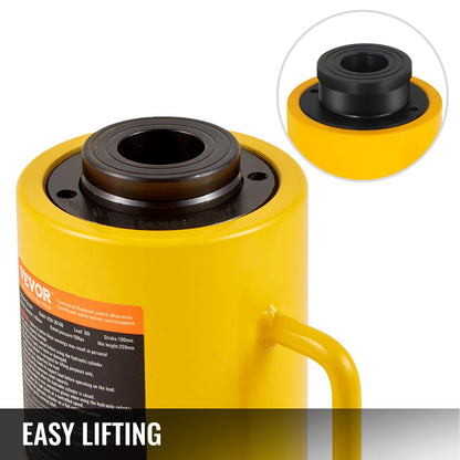 VEVOR Hollow Plunger Hydraulic Cylinder Jack, Single Acting Ram Jack - QJD30T100MMKXYY01V0 - view 3