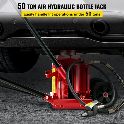 VEVOR Air Hydraulic Bottle Jack 50 Ton Bottle Jack 110231lbs Air Jack Rugged Steel Construction Heavy Duty for Auto Truck RV Repair Lift Tools - QJD50TSTSYYGS0001V0 - view 2