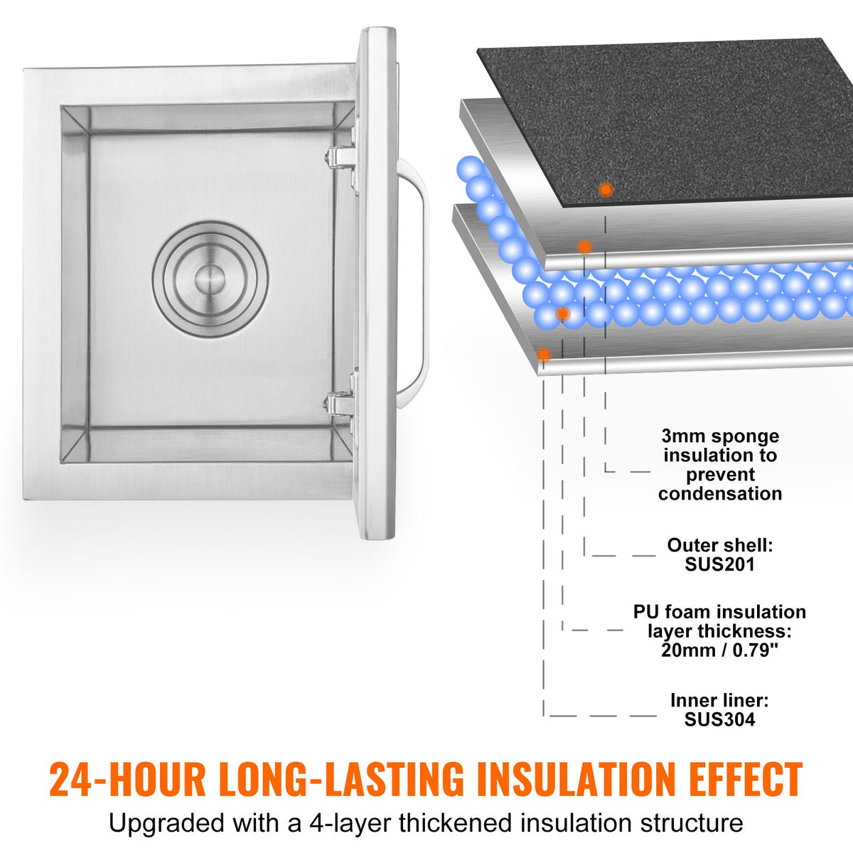 VEVOR Drop in Ice Chest - Select Your Configuration - QRSCBC14LX12BI5H8V0 - view 3