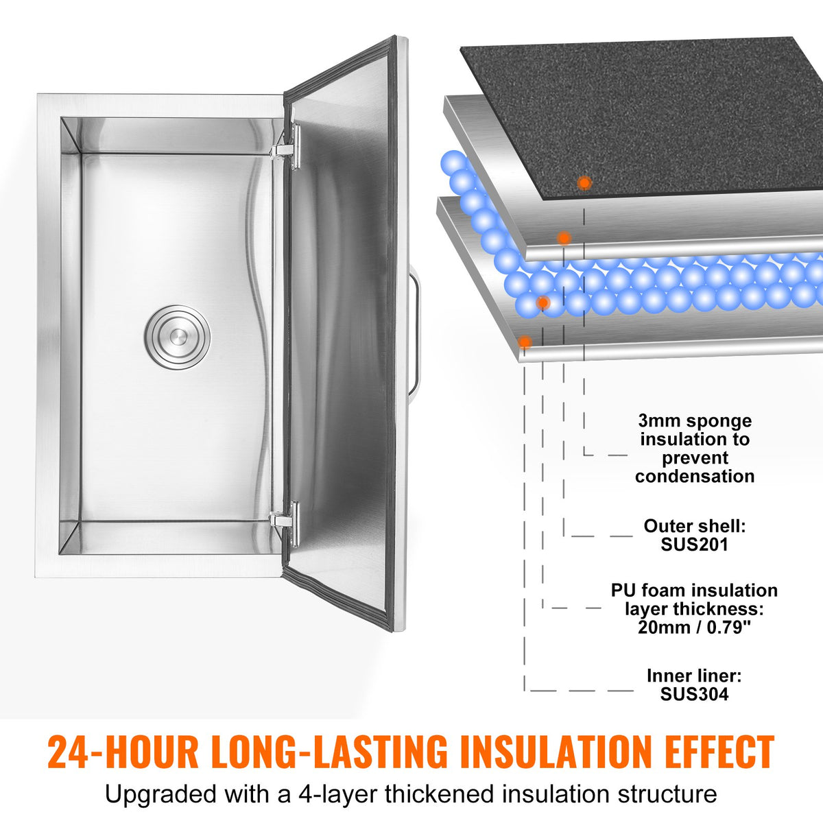 VEVOR Drop in Ice Chest - Select Your Configuration - QRSCBCFG20LXN50MQV0 - view 3