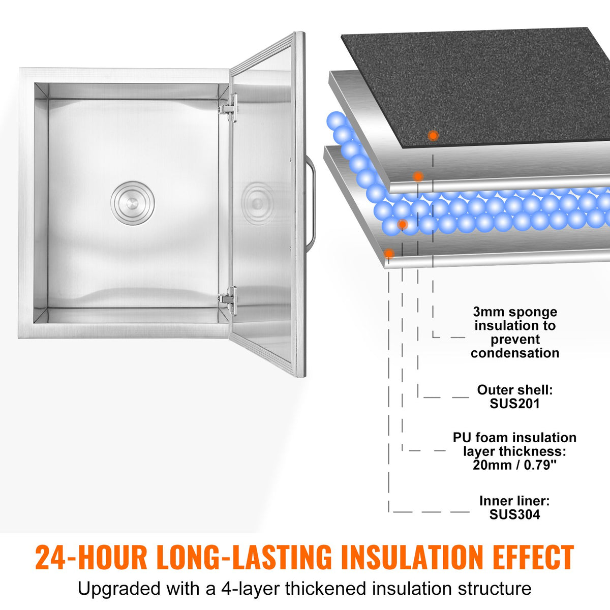 VEVOR Drop in Ice Chest - Select Your Configuration - QRSCBCFG28LXBJ5RTV0 - view 3