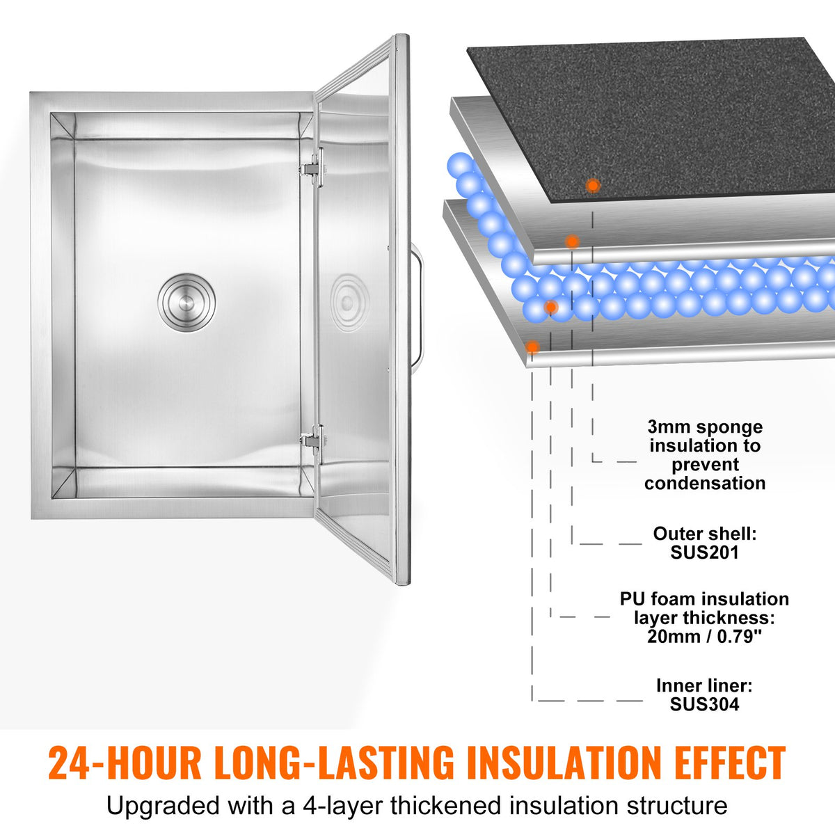 VEVOR Drop in Ice Chest - Select Your Configuration - QRSCBCFG28LXCJKIIV0 - view 3